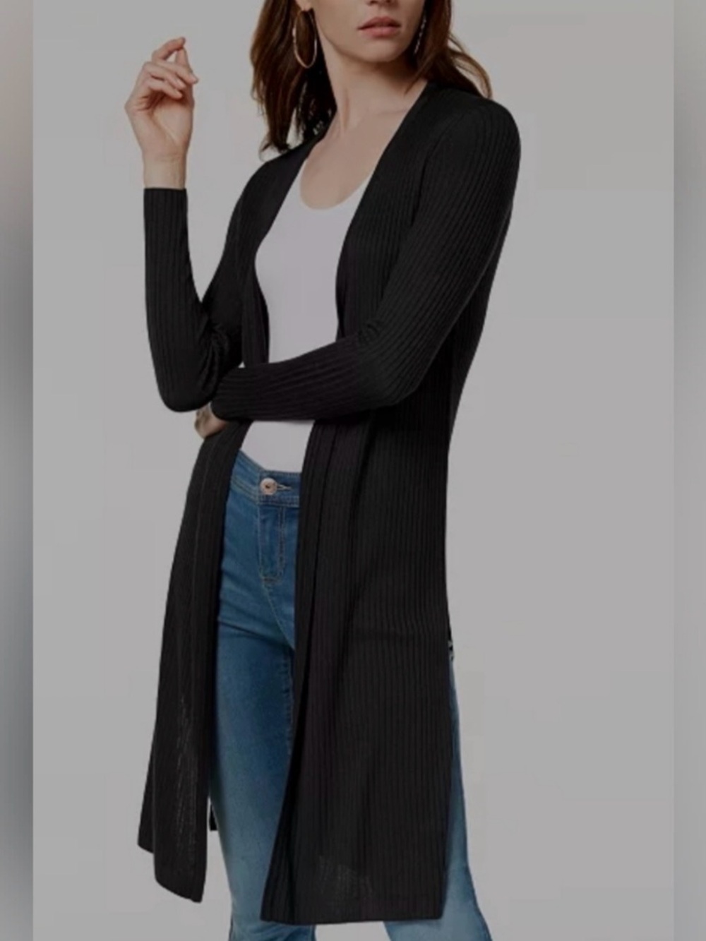 INC long open duster lightweight size L in EUC